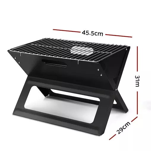 Grillz Portable BBQ Charcoal Grill Smoker - Folding Steel Outdoor Camping Barbecue - Image 3