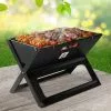 Grillz Portable BBQ Charcoal Grill Smoker - Folding Steel Outdoor Camping Barbecue