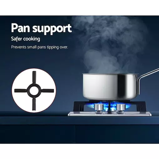 Devanti 30cm 2 Burner Gas Cooktop | Steel Gas Stove Cooker | NG/LPG Compatible - Image 5