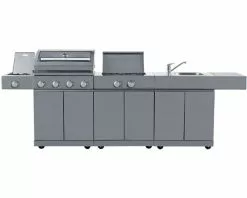 Alfresco Island Inc 4 Burner BBQ with Sink & Range | Premium Outdoor Kitchen