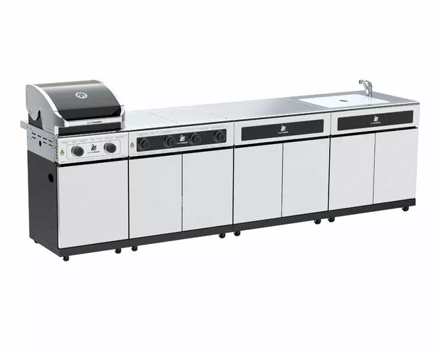 Beefmaster Classic 2 Burner BBQ Kitchen on Deluxe Cart | Outdoor Cooking Solution