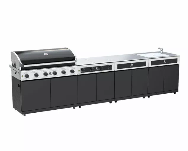 Beefmaster Classic 6 Burner BBQ Kitchen on Classic Cart | Premium Outdoor Cooking