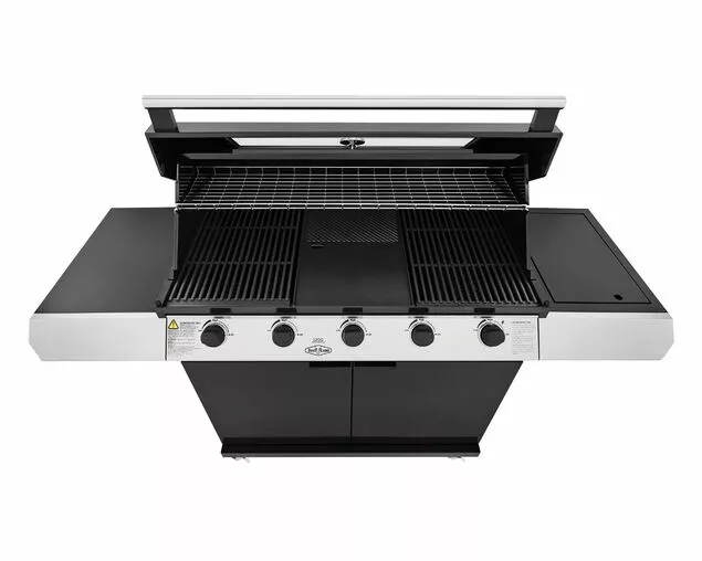 Beefeater 1200 Series - 5 Burner Black Enamel BBQ with Side Burner | Freestanding Gas BBQ - Image 3