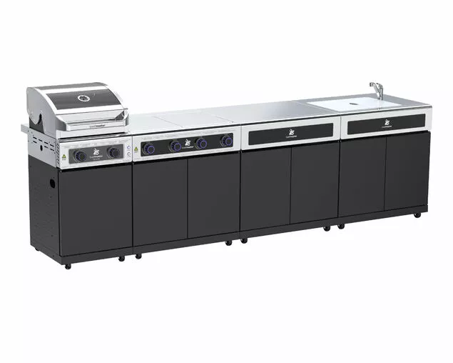 Beefmaster Deluxe 2 Burner BBQ Kitchen on Classic Cart | Premium Outdoor Cooking