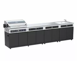 Beefmaster Deluxe 4 Burner BBQ Kitchen on Classic Cart | Premium Outdoor Cooking