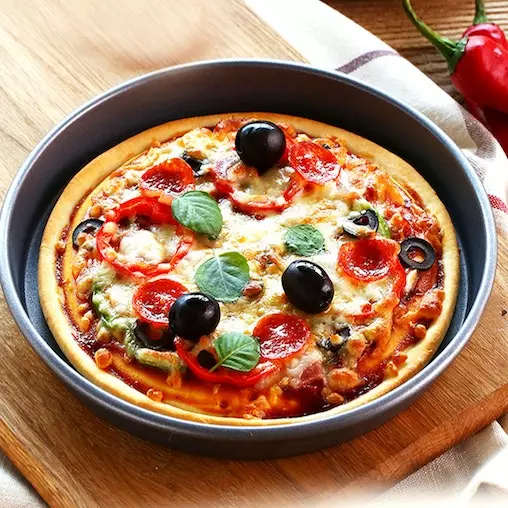 Soga 6X 8-inch Round Black Steel Non-stick Pizza Tray Oven Baking Plate Pan - Perfect for Barbeques - Image 3