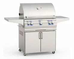 Fire Magic Aurora A660s 3 Burner Freestanding Gas BBQ with H-Shaped Burners, Analog Thermometer, Backburner & Rotisserie Kit