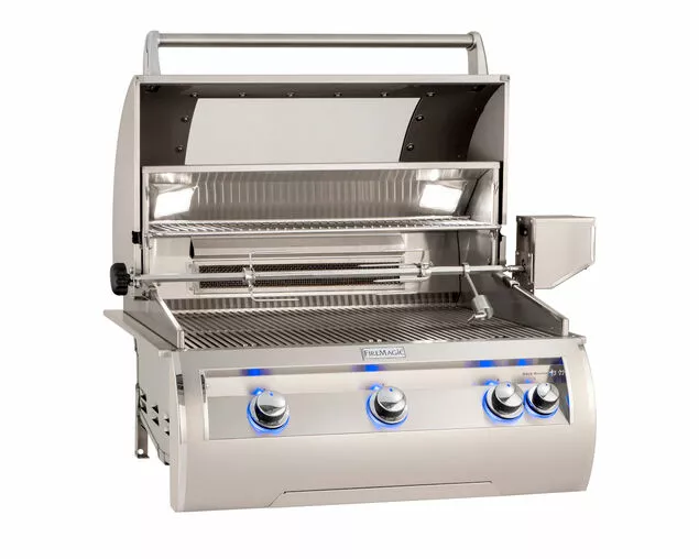 Fire Magic Aurora A790i 3 Burner Built-In BBQ Grill with H-Shaped Burners, Analog Thermometer, Backburner & Rotisserie Kit - Image 3