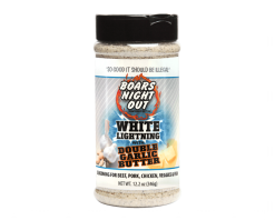 Boars Night Out White Lightening Double Garlic Rub - Premium BBQ Seasoning for Grilled Meats