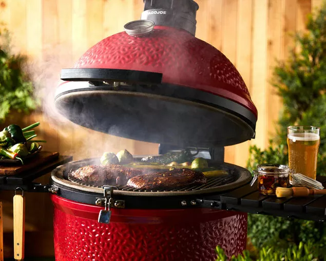 Kamado Joe Classic D&C Stand Alone Series II - Red | Premium Ceramic Charcoal BBQ Grill - Image 2