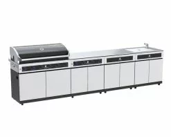 Beefmaster Premium 6 Burner BBQ Kitchen on Deluxe Cart | Heavy-Duty Outdoor Cooking