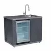 Ziegler & Brown Fridge & Sink Alustone Kitchen Island Module | Premium Outdoor Kitchen Solution
