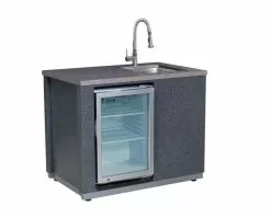 Ziegler & Brown Fridge & Sink Alustone Kitchen Island Module | Premium Outdoor Kitchen Solution