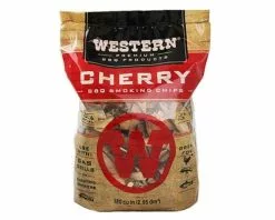 Western Premium Smoking Wood Chips - Cherry | Natural BBQ Wood Chips for Smokers & Grills | 1kg Bag