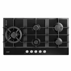 Comfee 5 Burner Gas Cooktop - Black NG/LPG Kitchen Gas Hob with Trivets