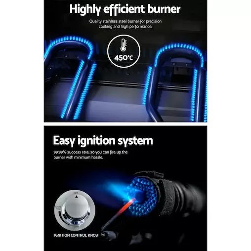 Grillz Portable Gas Oven BBQ - 2 Burner LPG Stove for Outdoor Picnic & Camping Cooking - Image 5