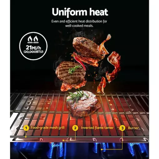 Grillz Portable Gas BBQ LPG Oven - 2 Burner Camping Cooker & Outdoor Grill Stove - Image 2