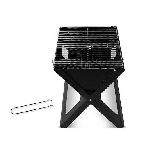 Grillz Portable BBQ Charcoal Grill Smoker - Folding Steel Outdoor Camping Barbecue - Image 4