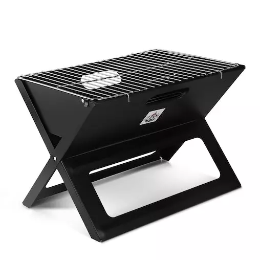 Grillz Portable BBQ Charcoal Grill Smoker - Folding Steel Outdoor Camping Barbecue - Image 2