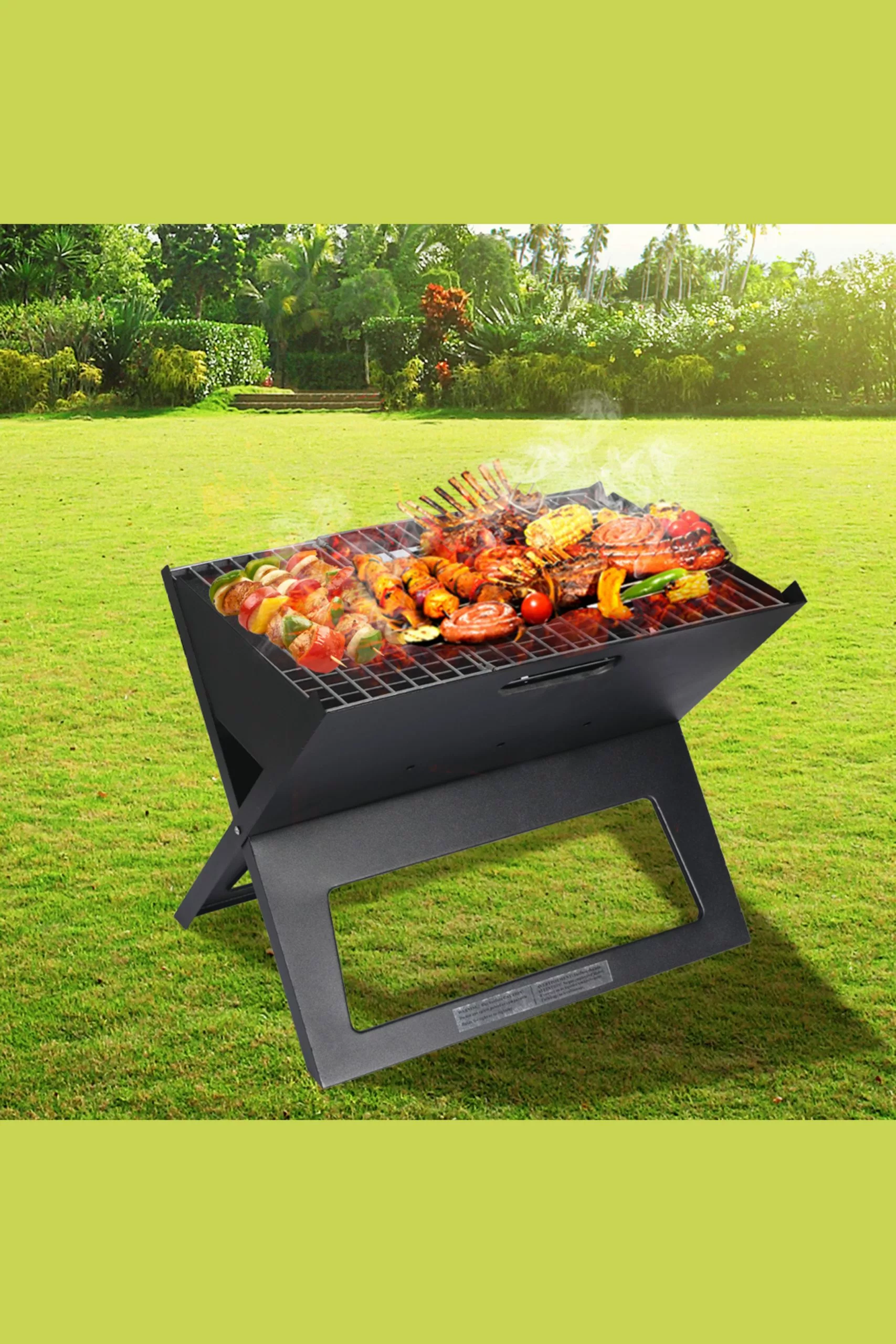 Moyasu Portable Charcoal BBQ Grill - Foldable Outdoor Camping Barbecue Set for Picnics - Image 9
