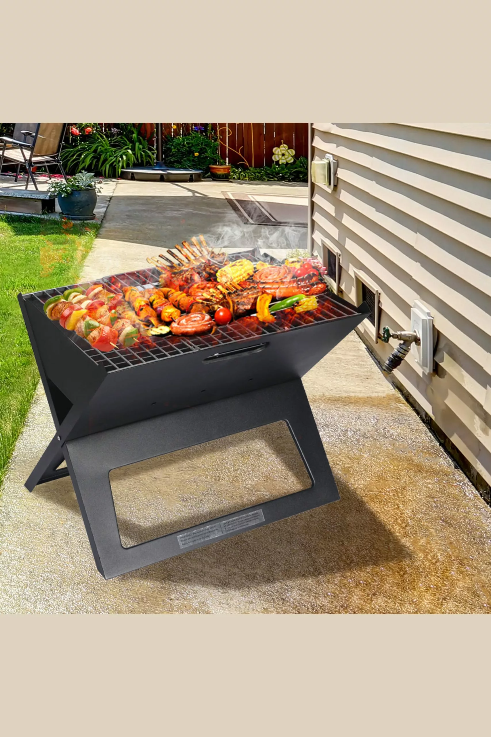 Moyasu Portable Charcoal BBQ Grill - Foldable Outdoor Camping Barbecue Set for Picnics & Adventures - Image 8